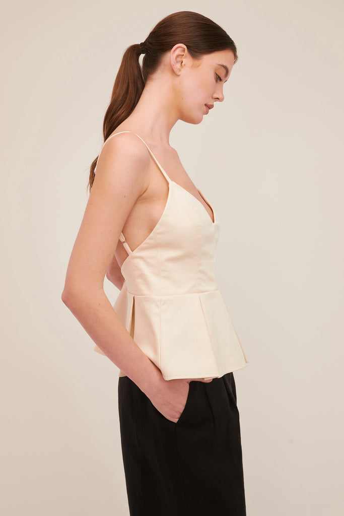 Emily Pleated Peplum Top | MARISSA WEBB