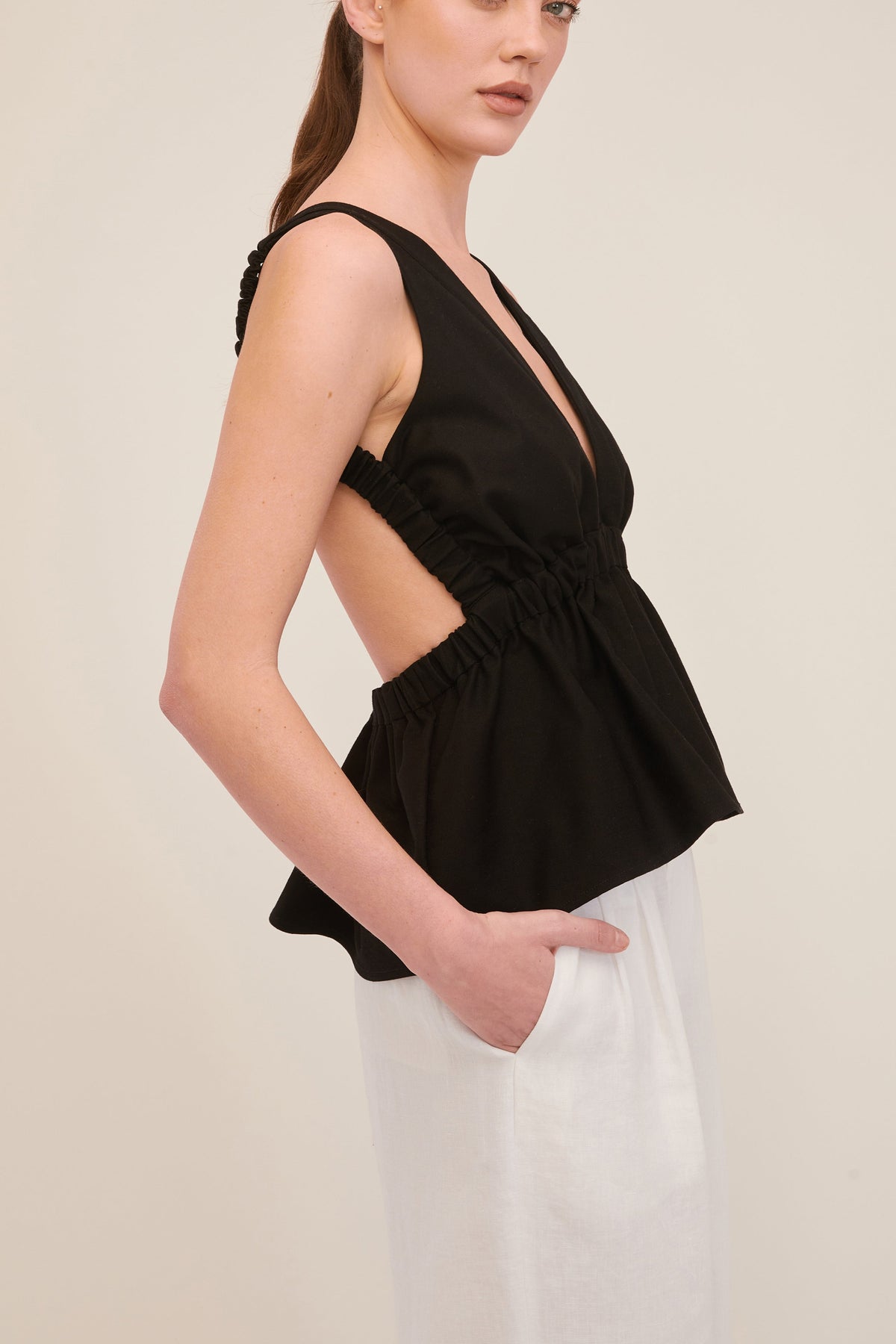 Zoe Empire Top in Black | MARISSA WEBB