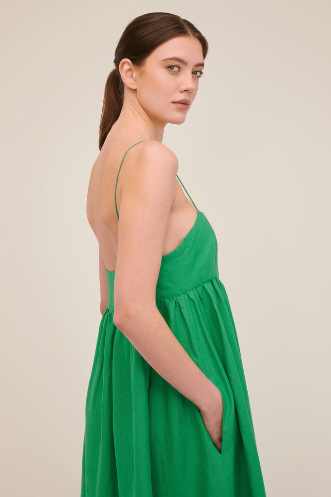 Luna Linen Empire Maxi Dress | MARISSA WEBB