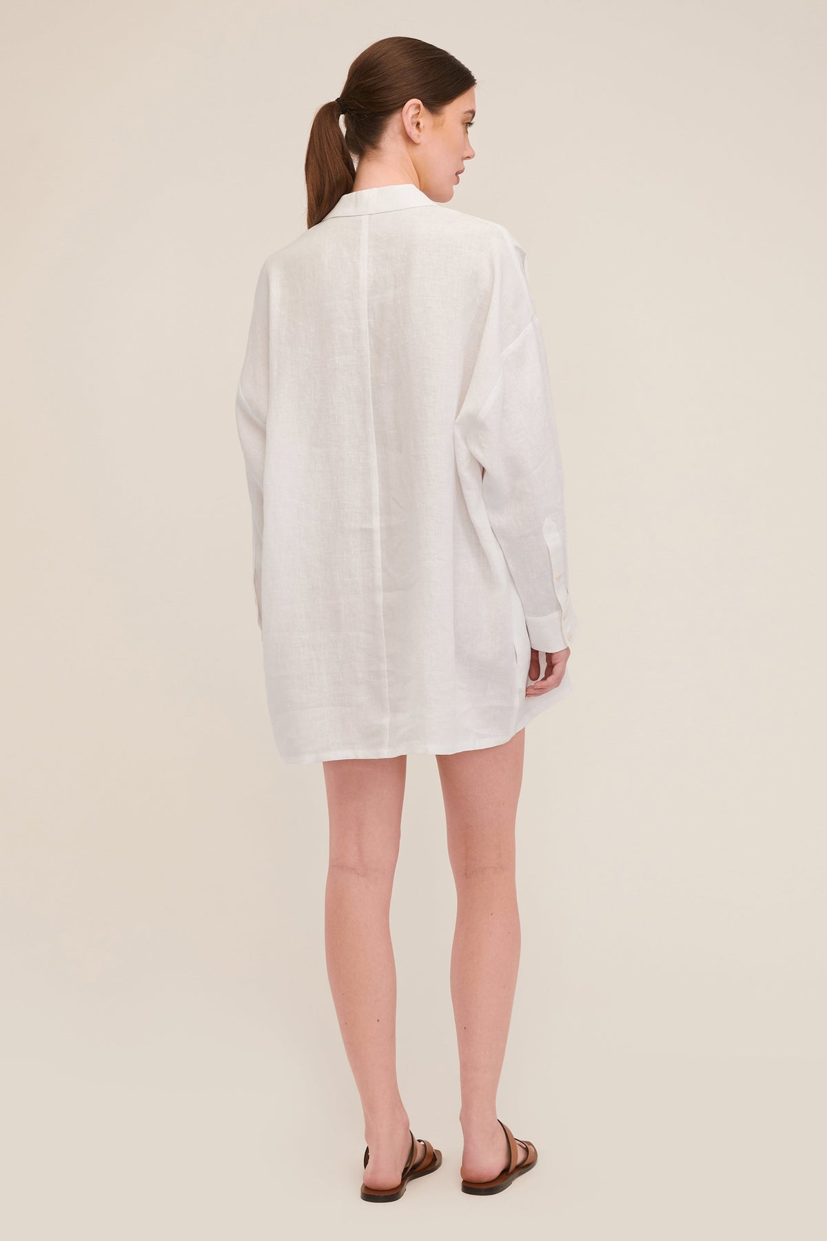 Amanda Blazer Linen Tunic in White | MARISSA WEBB