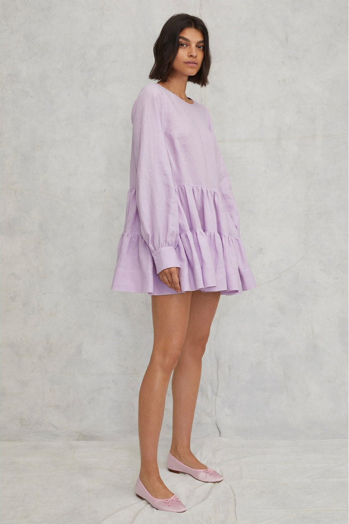 Daphne Linen Trapeze Mini Dress | MARISSA WEBB