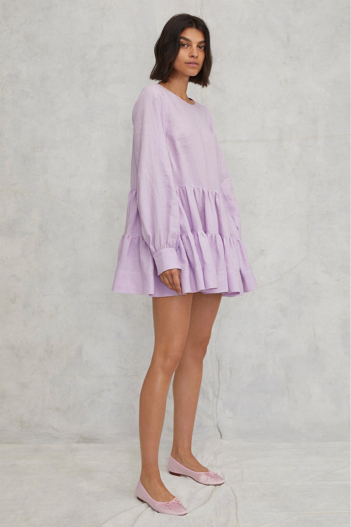 Daphne Linen Trapeze Mini Dress | MARISSA WEBB