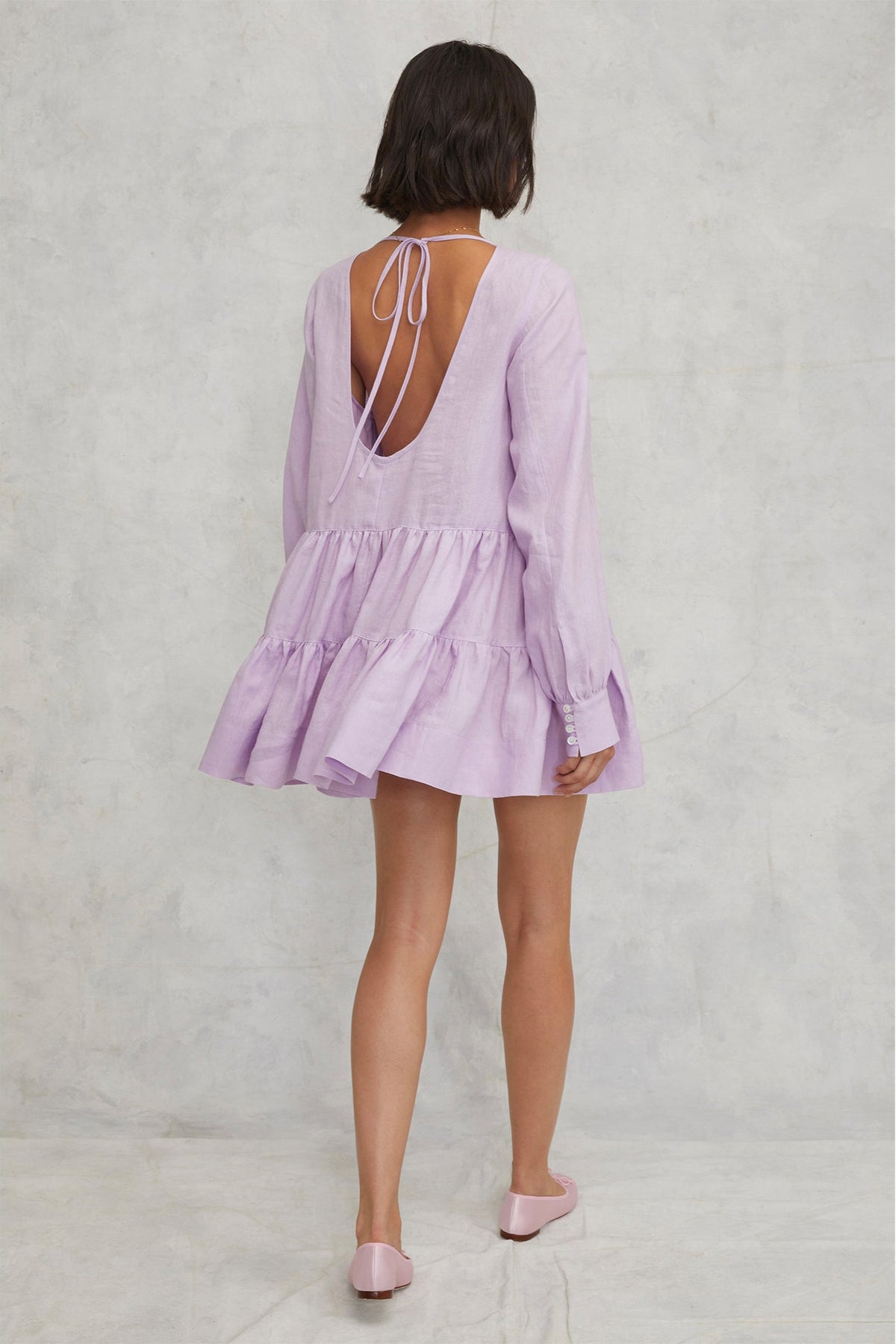 Daphne Linen Trapeze Mini Dress | MARISSA WEBB