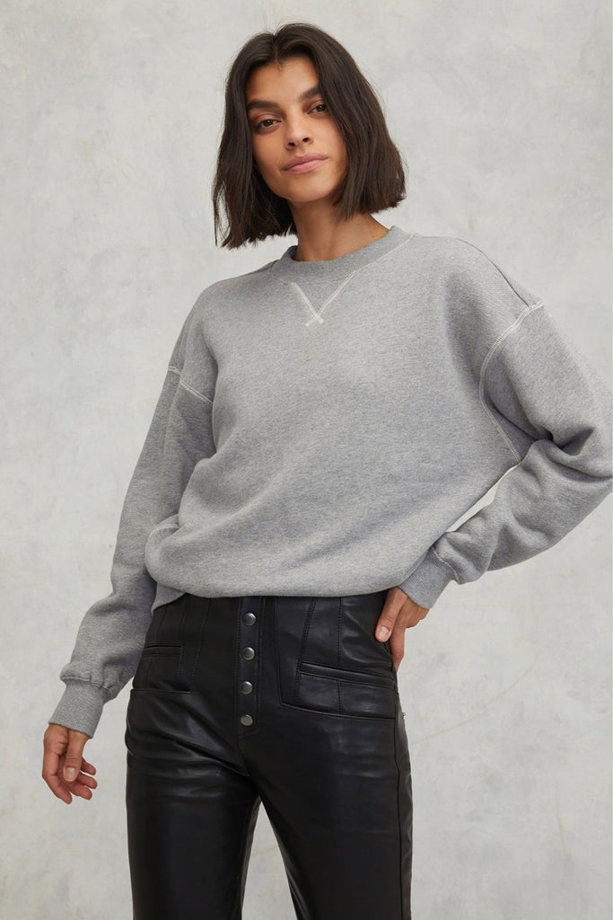 French Terry Crewneck Sweatshirt - Heather Grey
