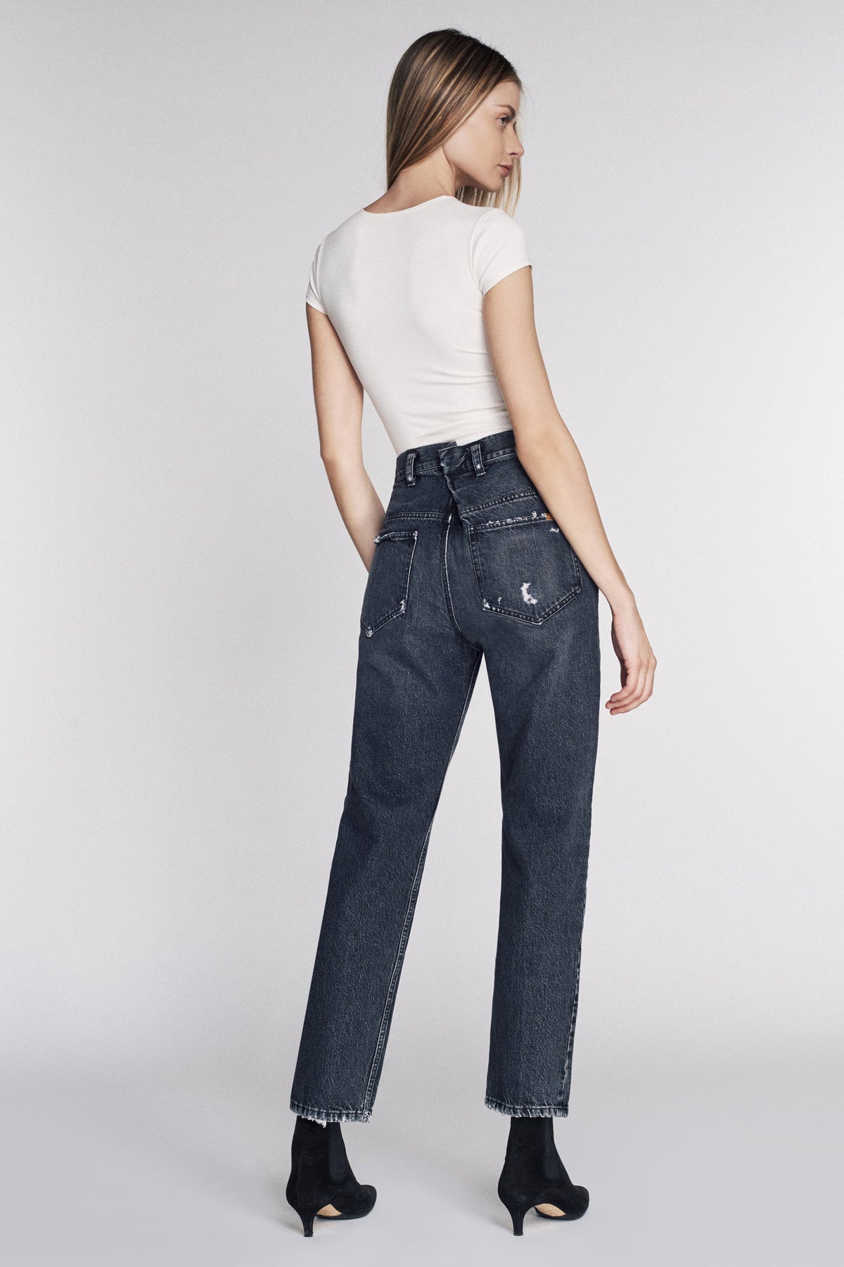 Grant Denim Pant in Faded Black Stone Wash