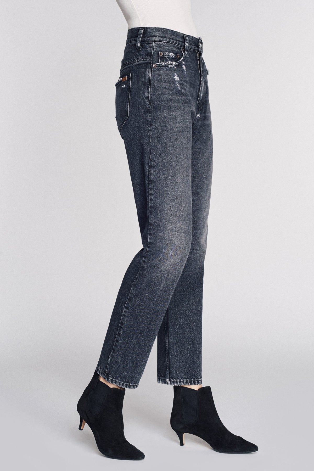Grant Denim Pant in Faded Black Stone Wash