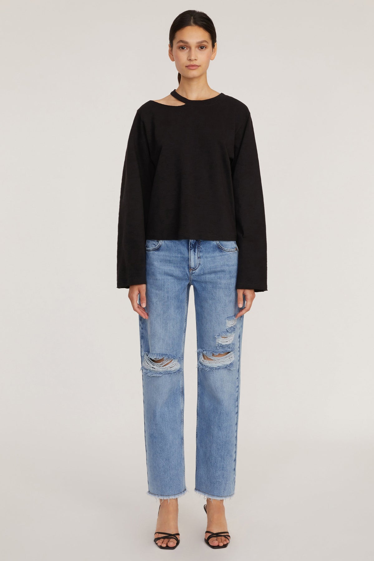 Tate Cut Out Long Sleeve in Black
