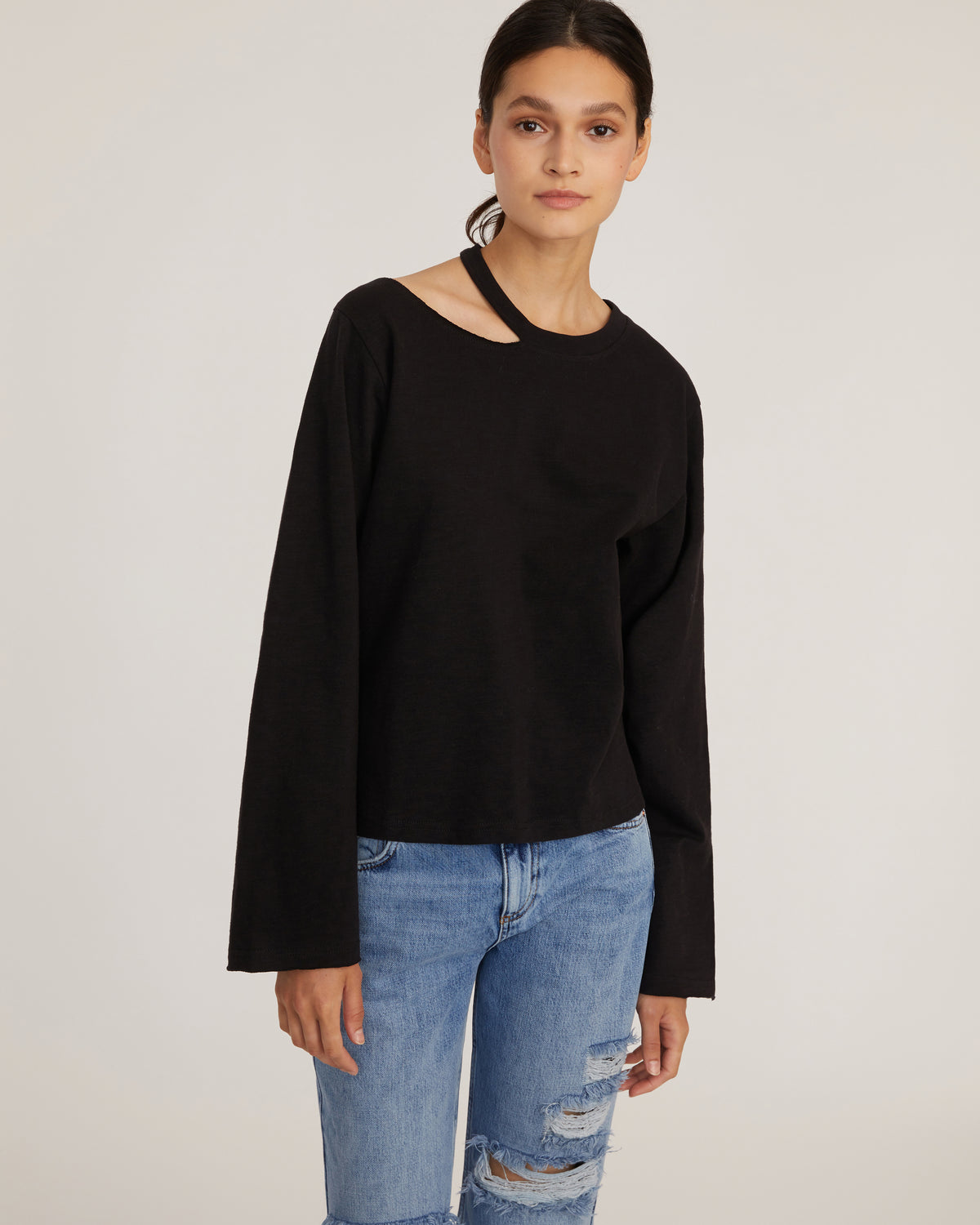 Tate Cut Out Long Sleeve in Black