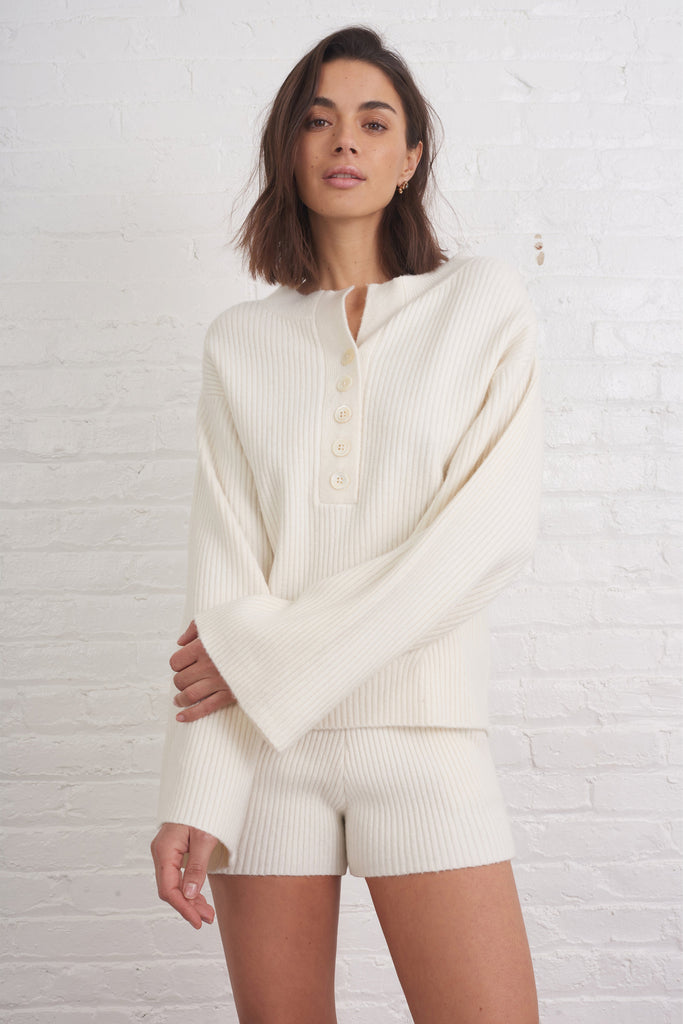 Arie Ribbed Cashmere Blend Short