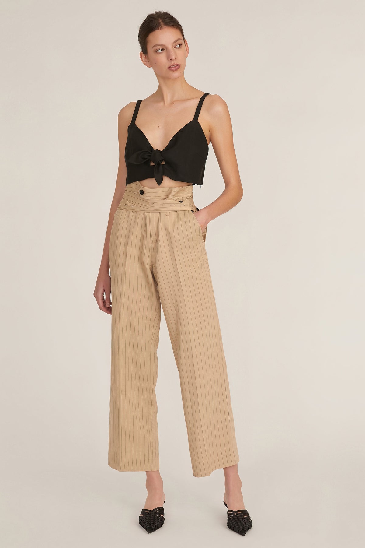 Artie Pinstripe Wrap Pant