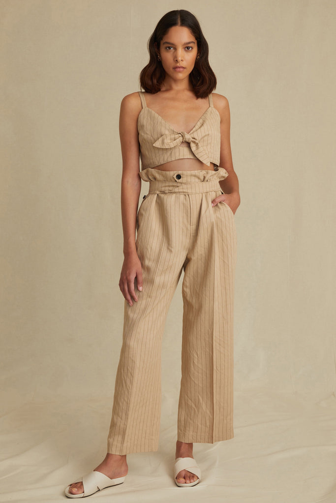 Artie Pinstripe Wrap Pant