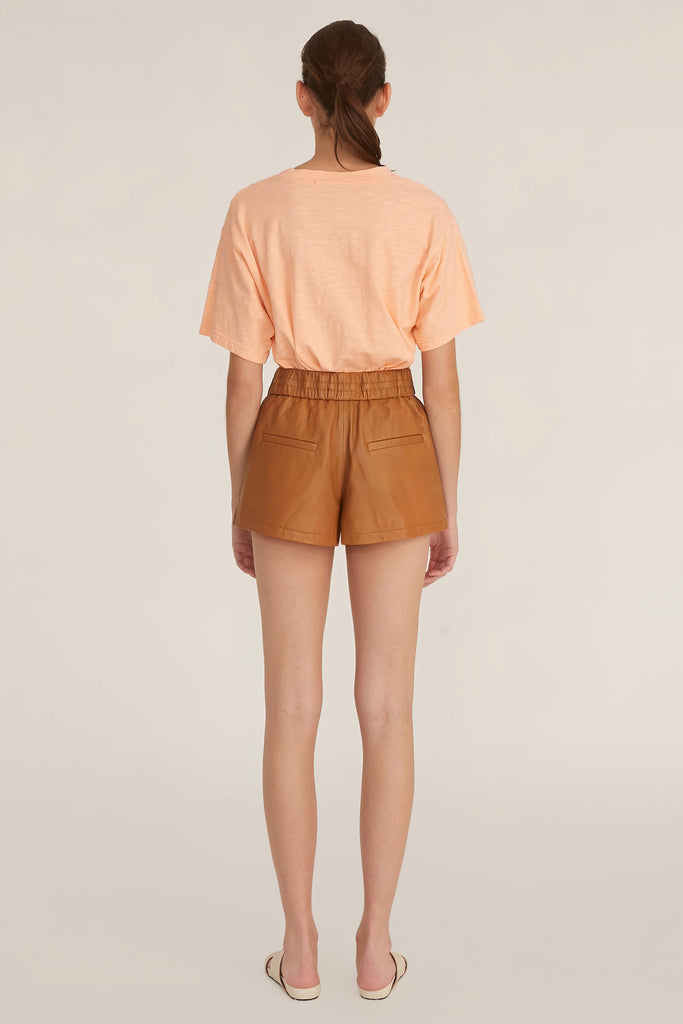 Baxter Leather Boxer Short in Almond