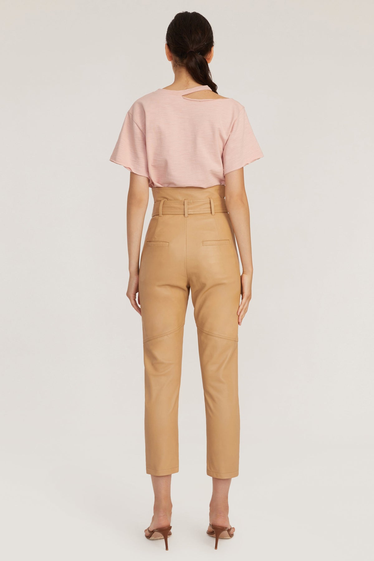 Bennett Patch Pocket Leather Pant in Desert