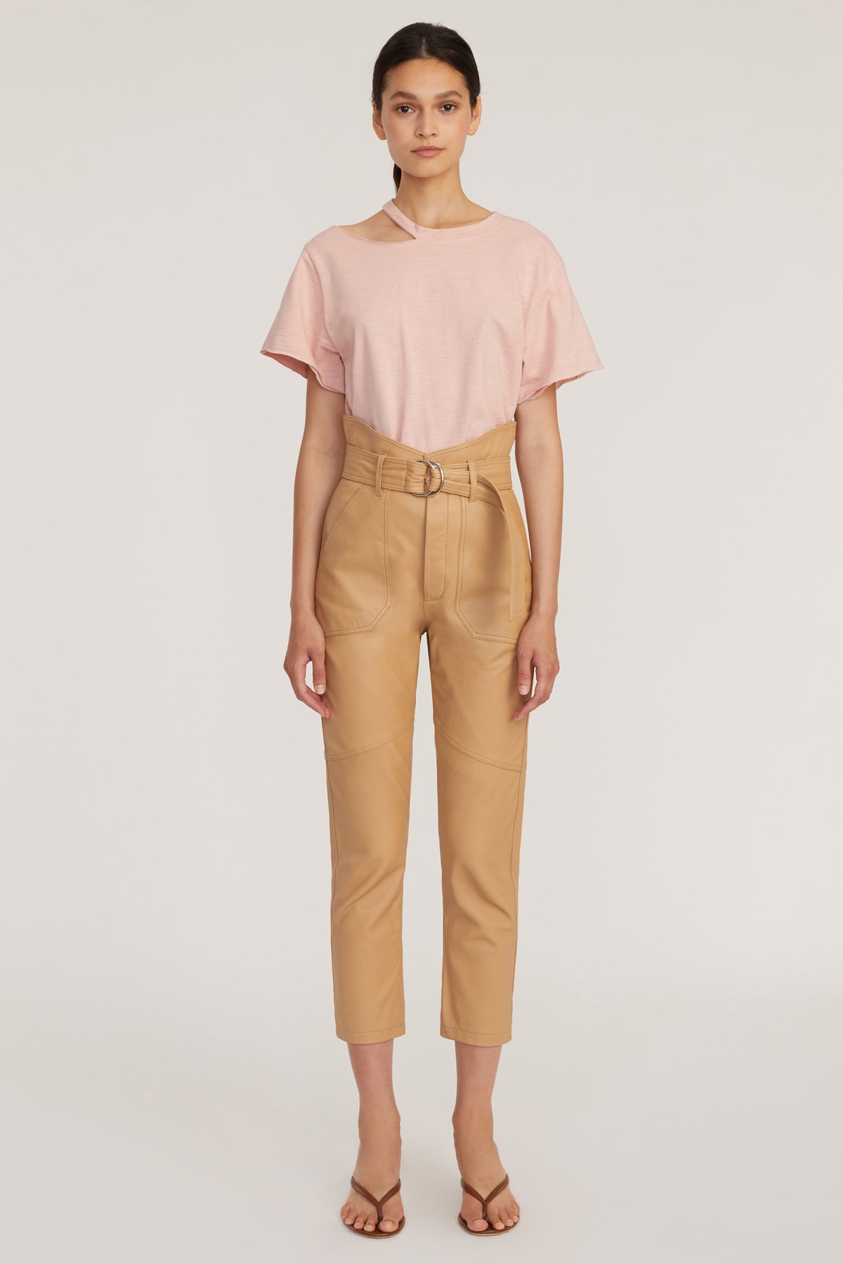 Bennett Patch Pocket Leather Pant in Desert