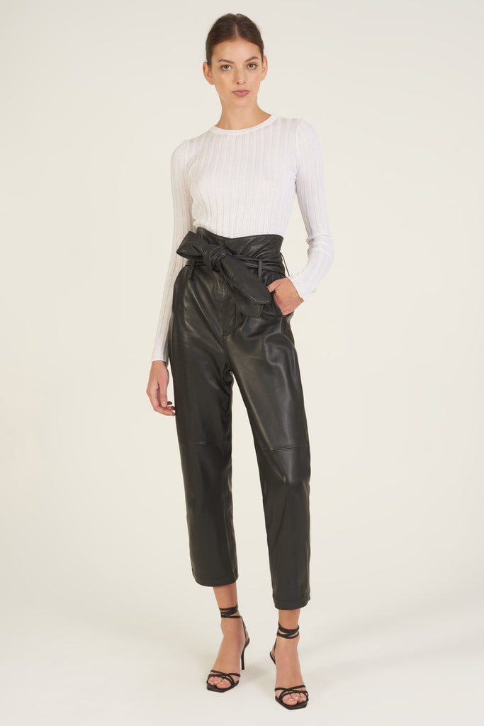 Brennan Leather Pant in Black