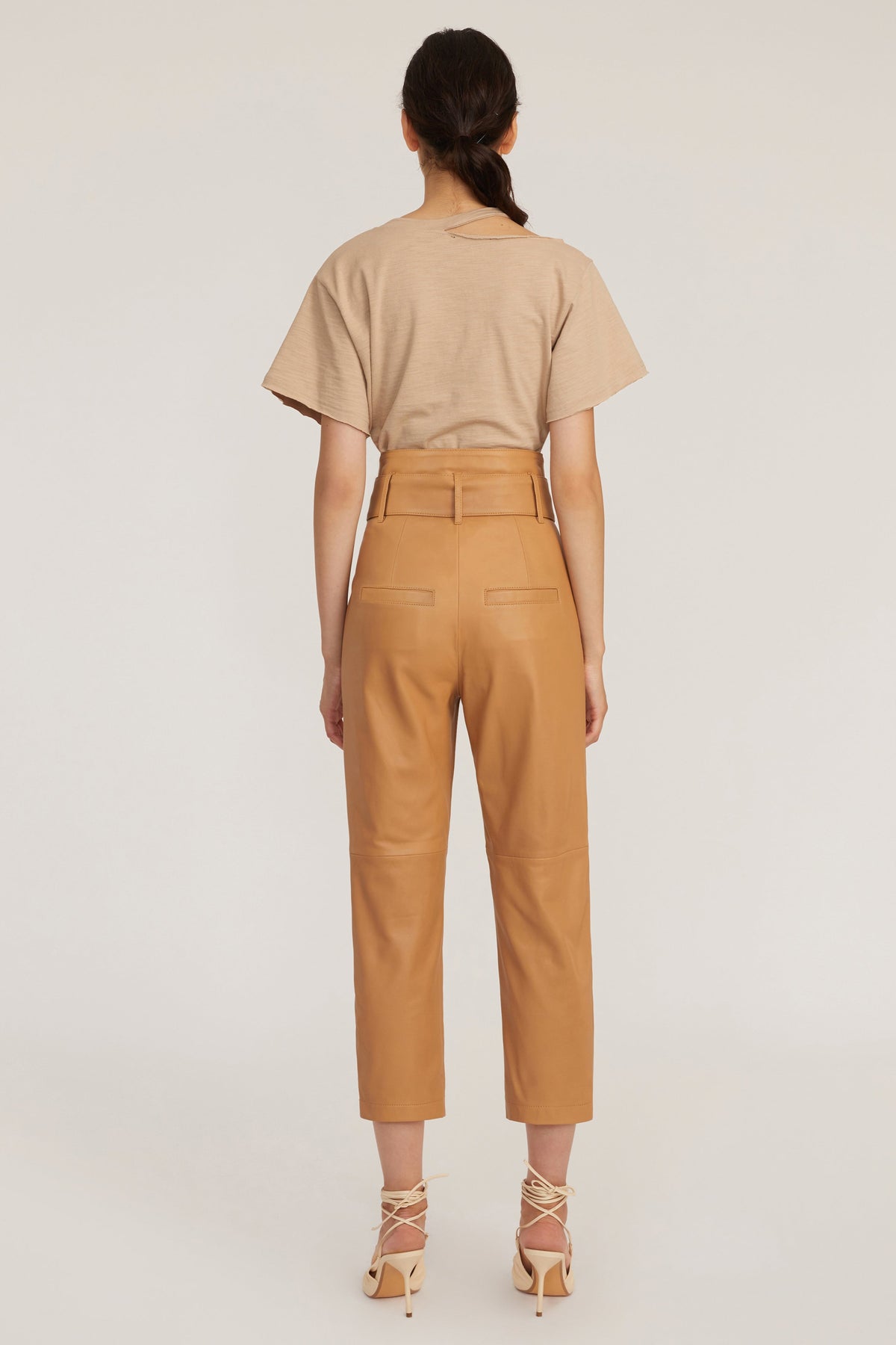 Brennan Leather Pant in Fawn