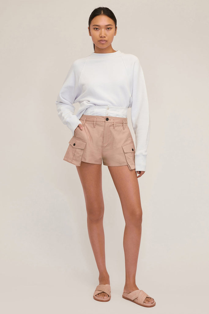 So Uptight Cropped Raglan French Terry Sweatshirt in White