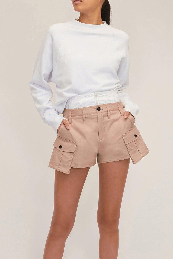 So Uptight Cropped Raglan French Terry Sweatshirt in White