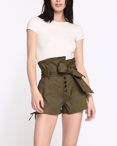 Gia Canvas Shorts in Forest