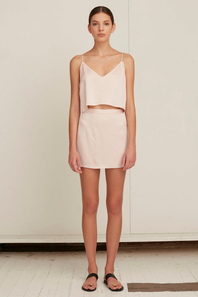 Kami Satin Crepe Top in Blush