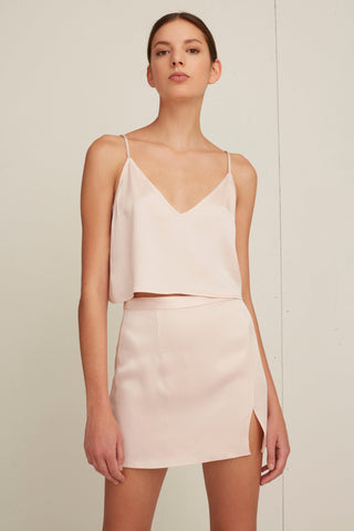 Kami Satin Crepe Top in Blush