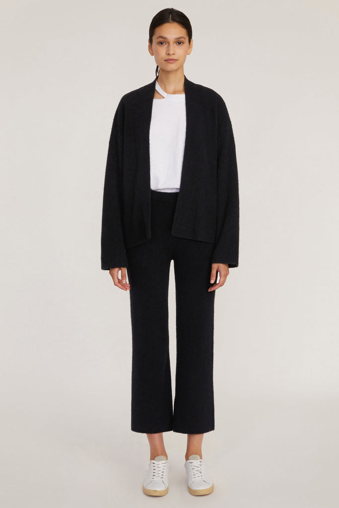 Kyrie Cashmere Blend Cropped Cardigan in Black