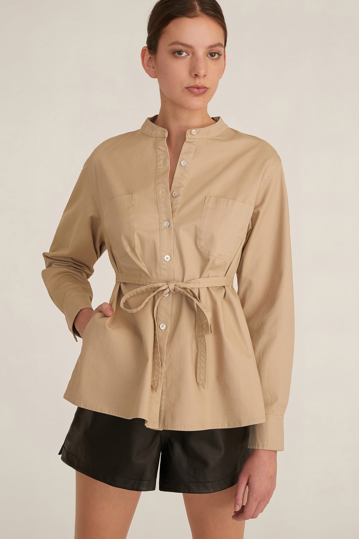 Lennox Canvas Tie-Back Button Down
