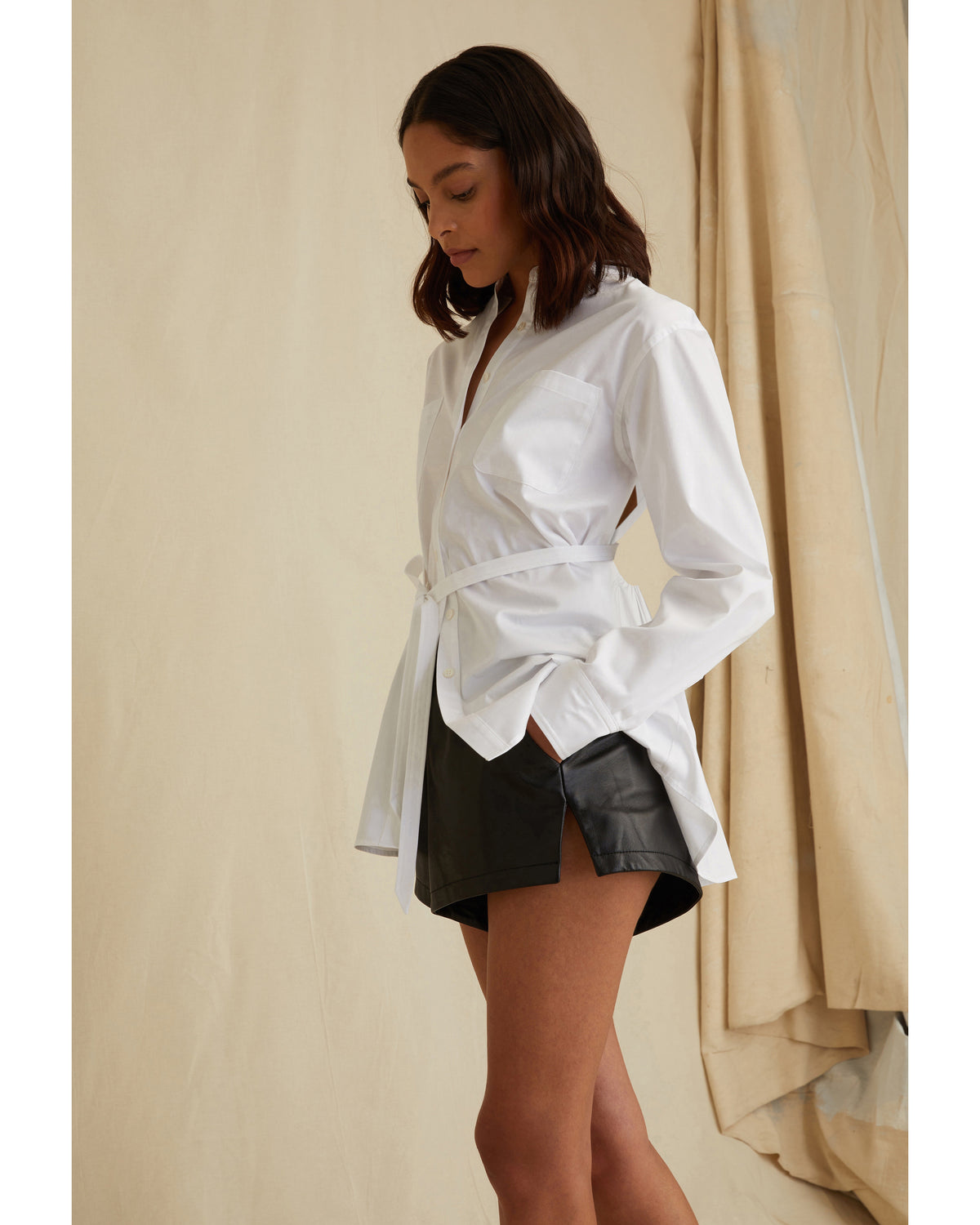 Lennox Tie-Back Cotton Button Down