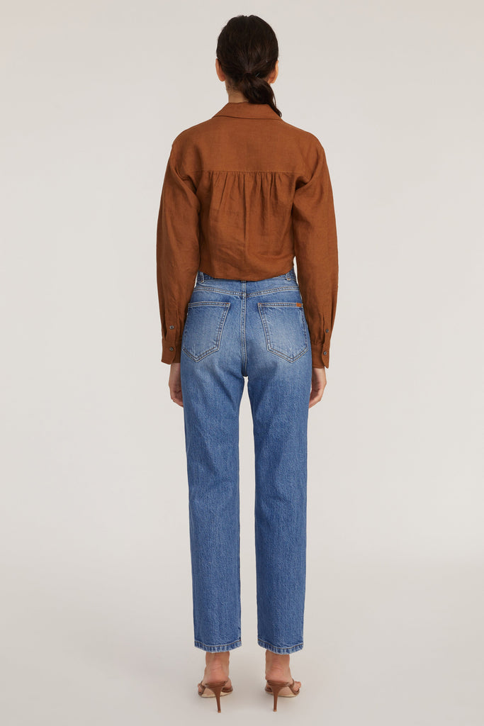 Maxwell Linen Shirt in Bourbon