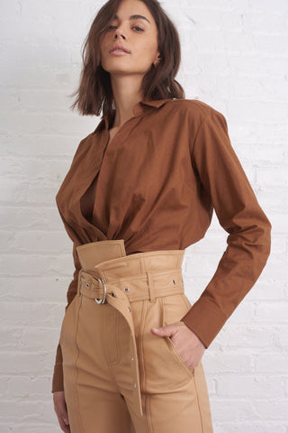 Maxwell Linen Shirt in Bourbon