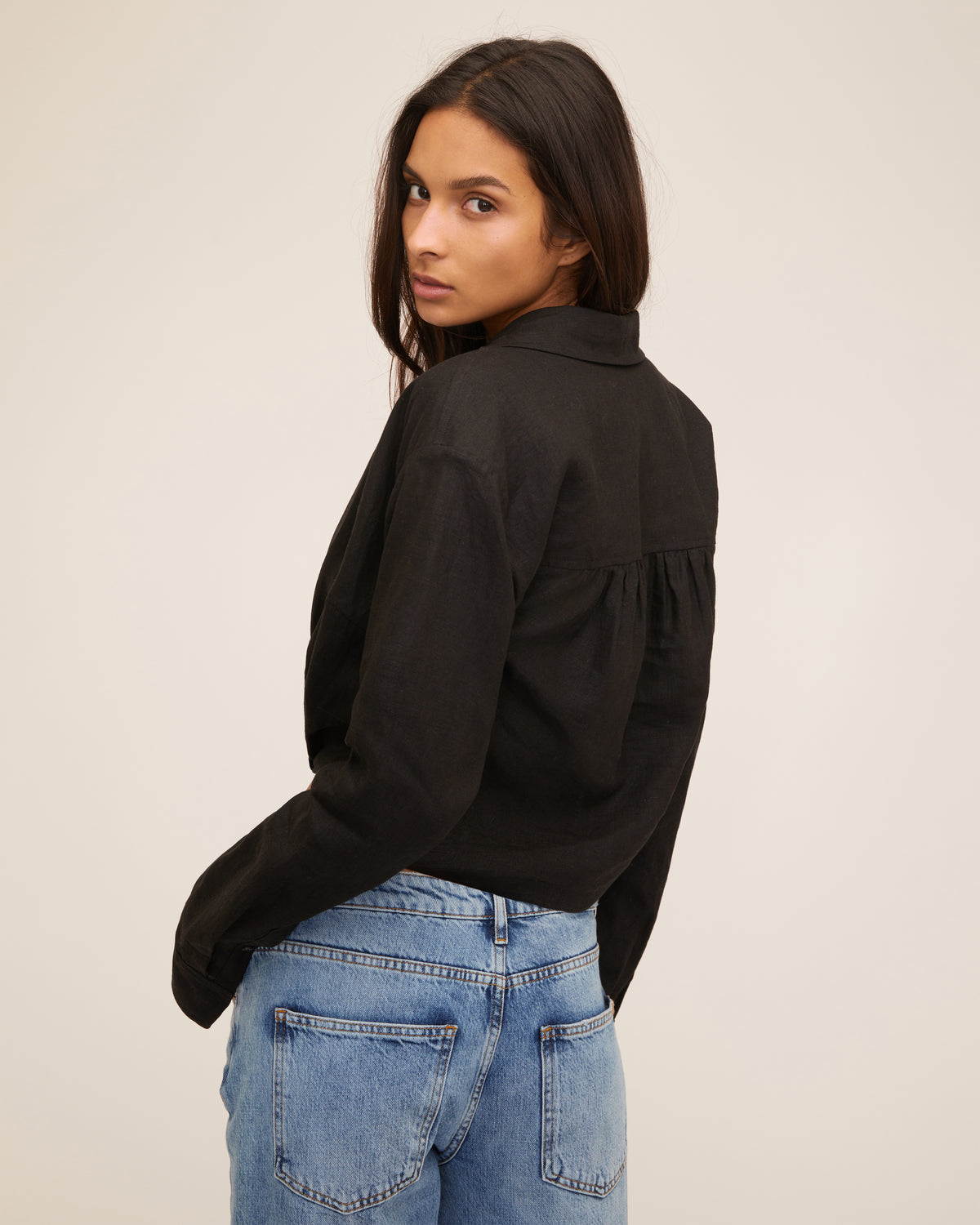 Maxwell Linen Shirt in Black