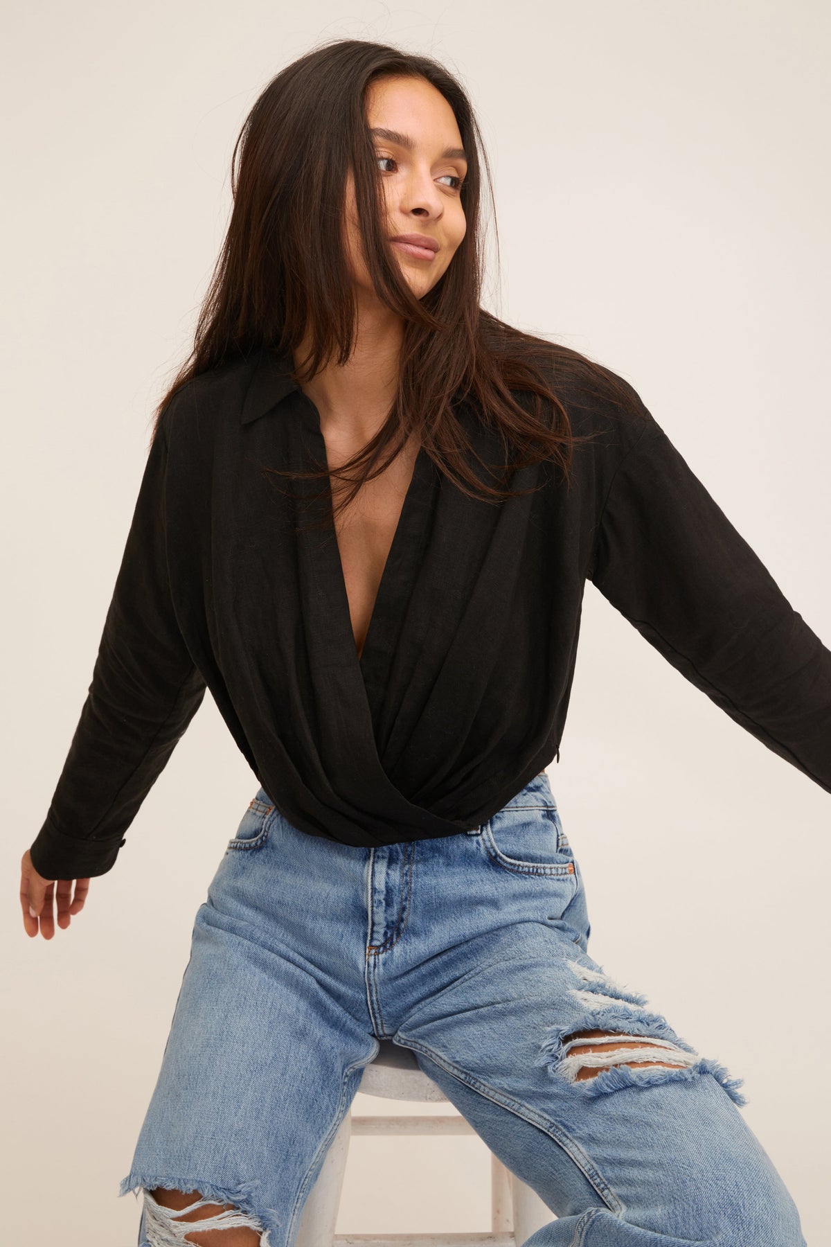 Maxwell Linen Shirt in Black