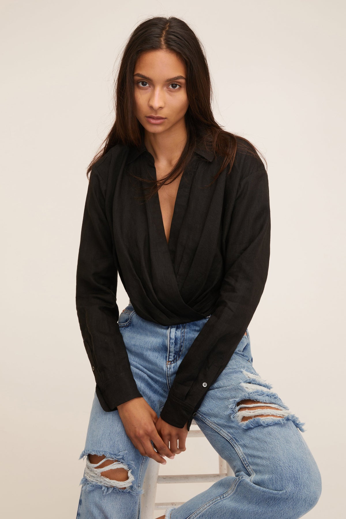 Maxwell Linen Shirt in Black