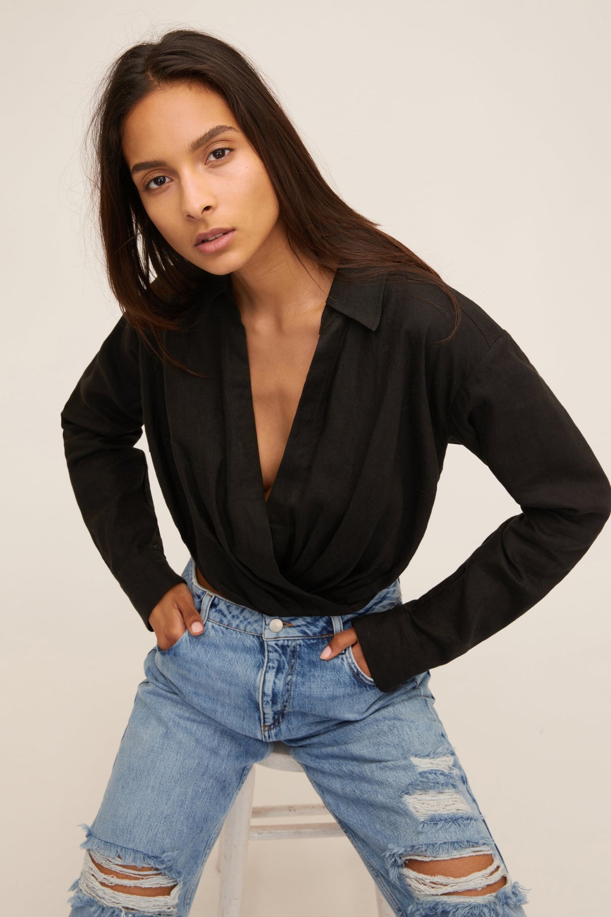 Maxwell Linen Shirt in Black