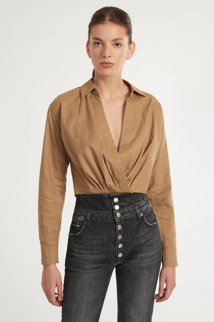 Maxwell Linen Shirt in Sandalwood