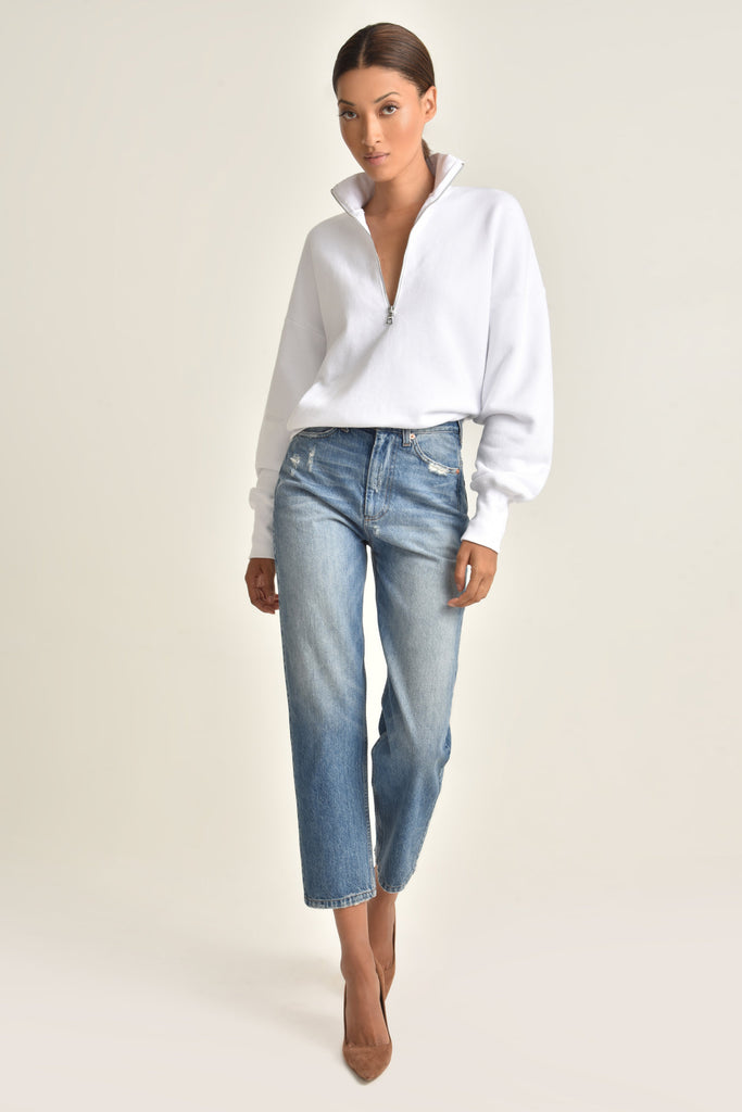 So Relaxed French Terry Zip Front Sweatshirt