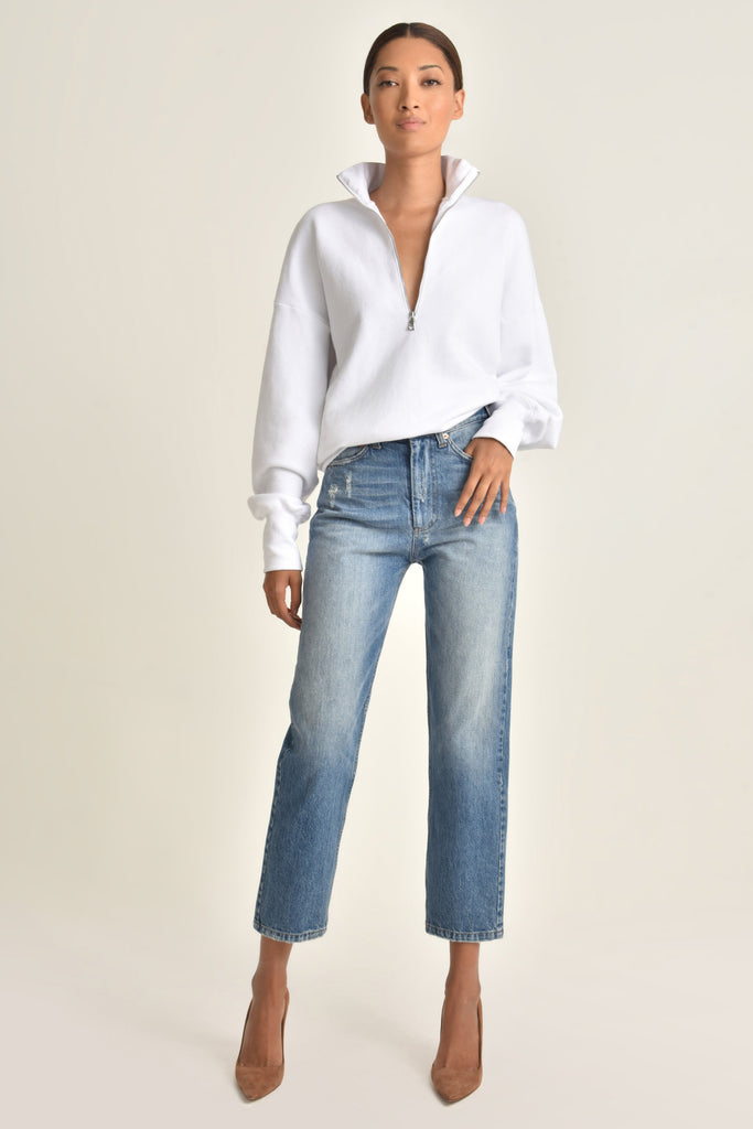 So Relaxed French Terry Zip Front Sweatshirt