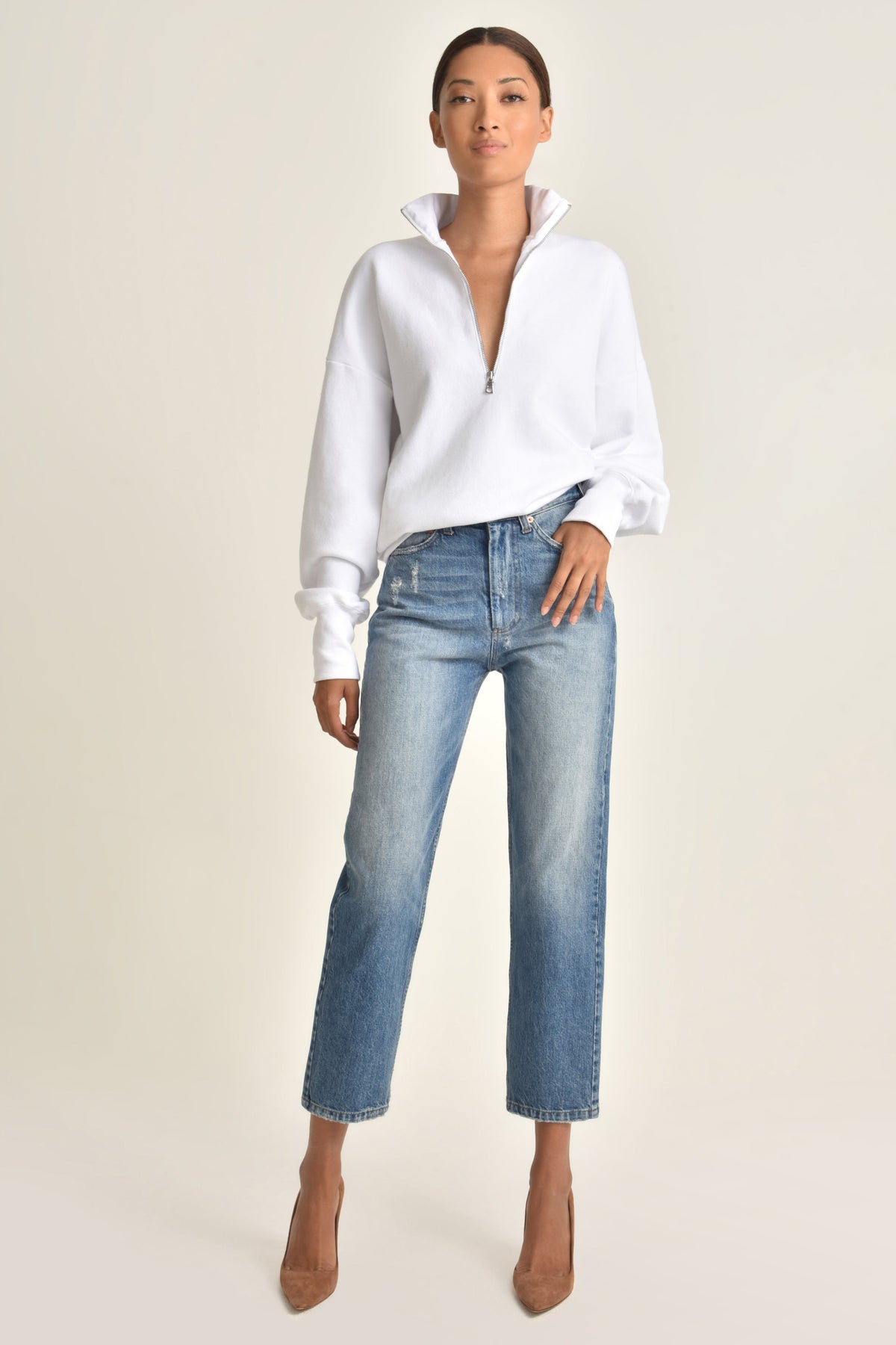 So Relaxed French Terry Zip Front Sweatshirt