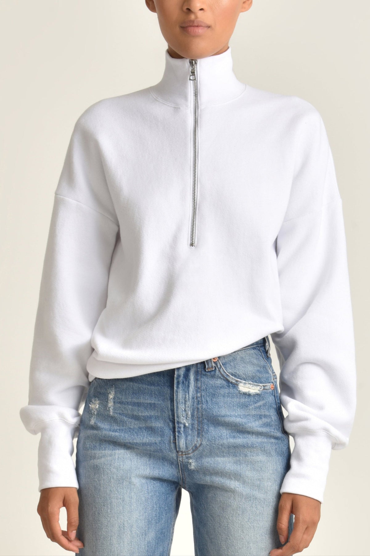So Relaxed French Terry Zip Front Sweatshirt