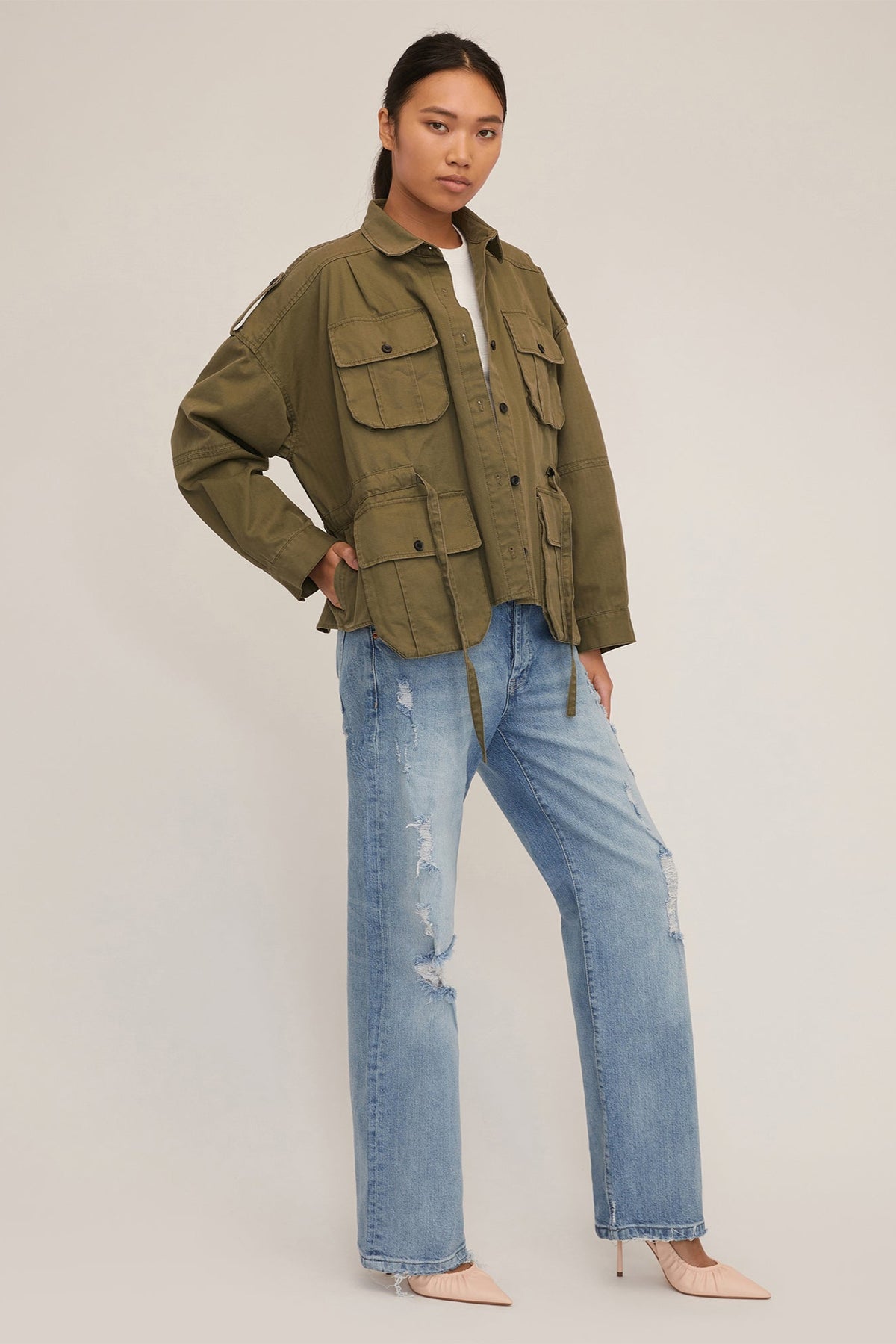 Dante Washed Canvas Cropped Utility Jacket | MARISSA WEBB