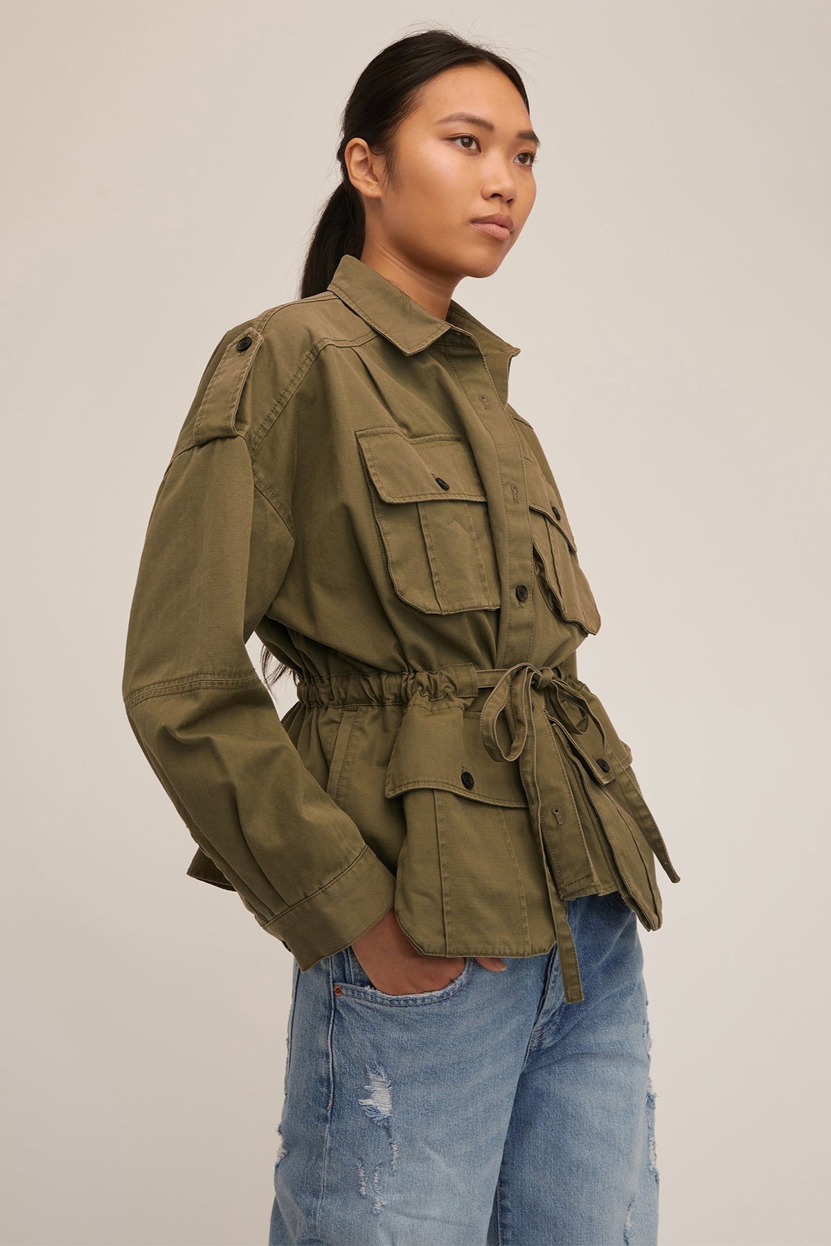 Dante Washed Canvas Cropped Utility Jacket | MARISSA WEBB