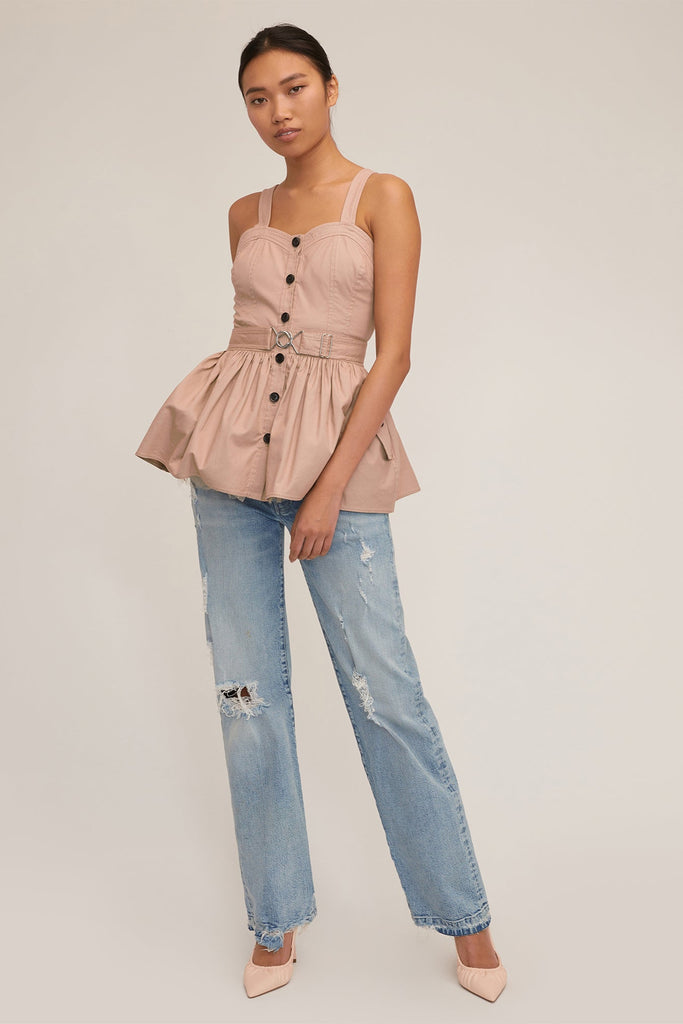 Brielle Canvas And Tulle Seamed Trench Vest | MARISSA WEBB