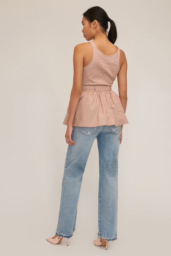Brielle Canvas And Tulle Seamed Trench Vest | MARISSA WEBB