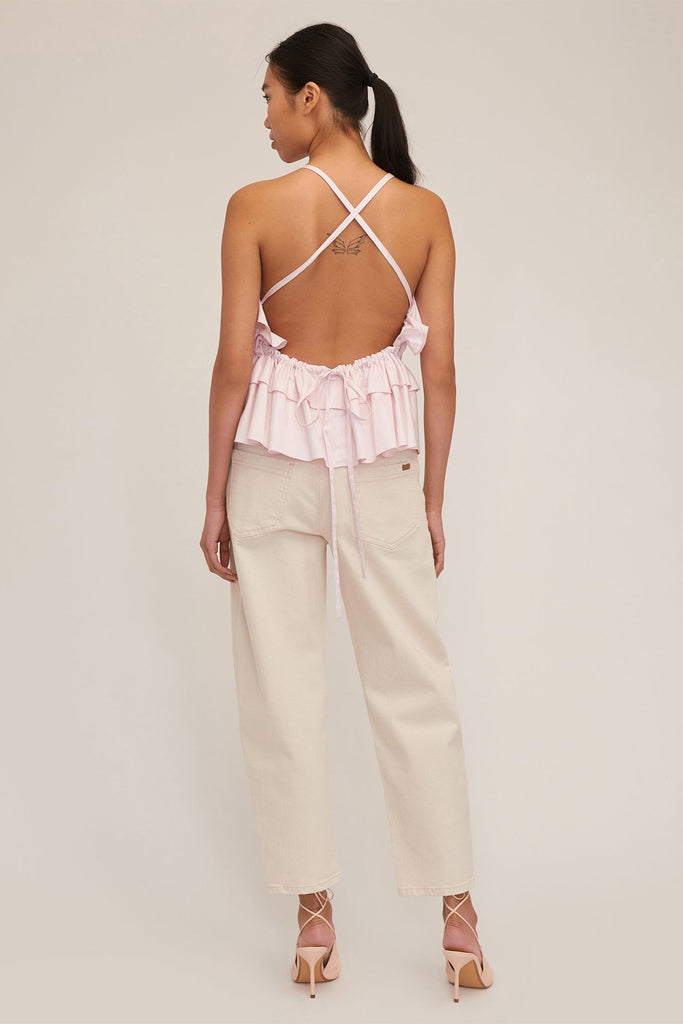 Bex Ruffle Apron Top in Soft Pink | MARISSA WEBB