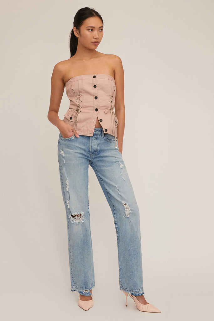 Oakley Canvas Lace Up Corset | MARISSA WEBB