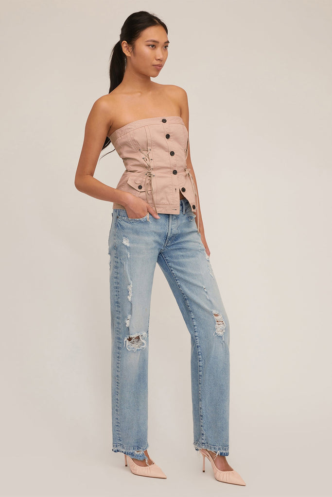 Oakley Canvas Lace Up Corset | MARISSA WEBB