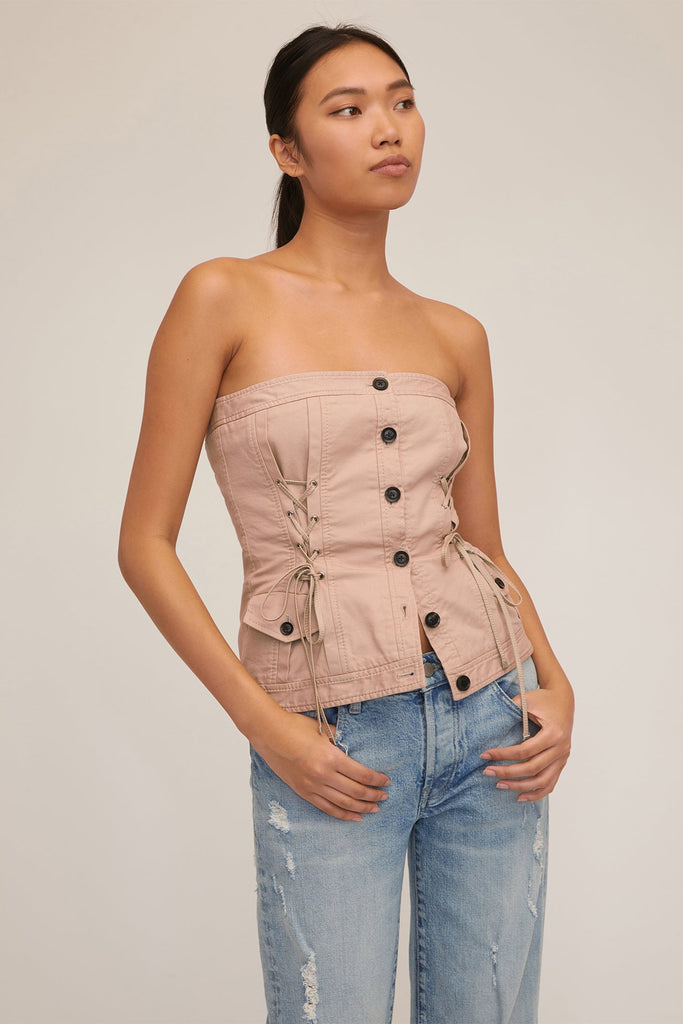 Oakley Canvas Lace Up Corset | MARISSA WEBB