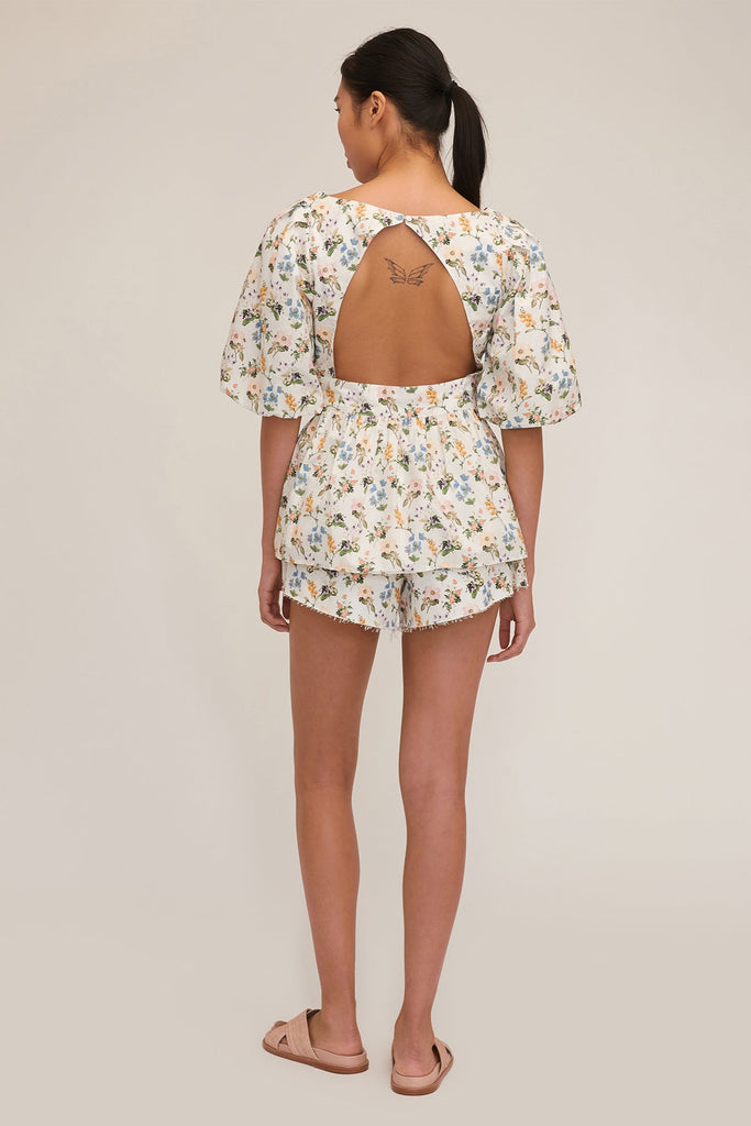 Griffin Botanical Floral Open Back Top | MARISSA WEBB