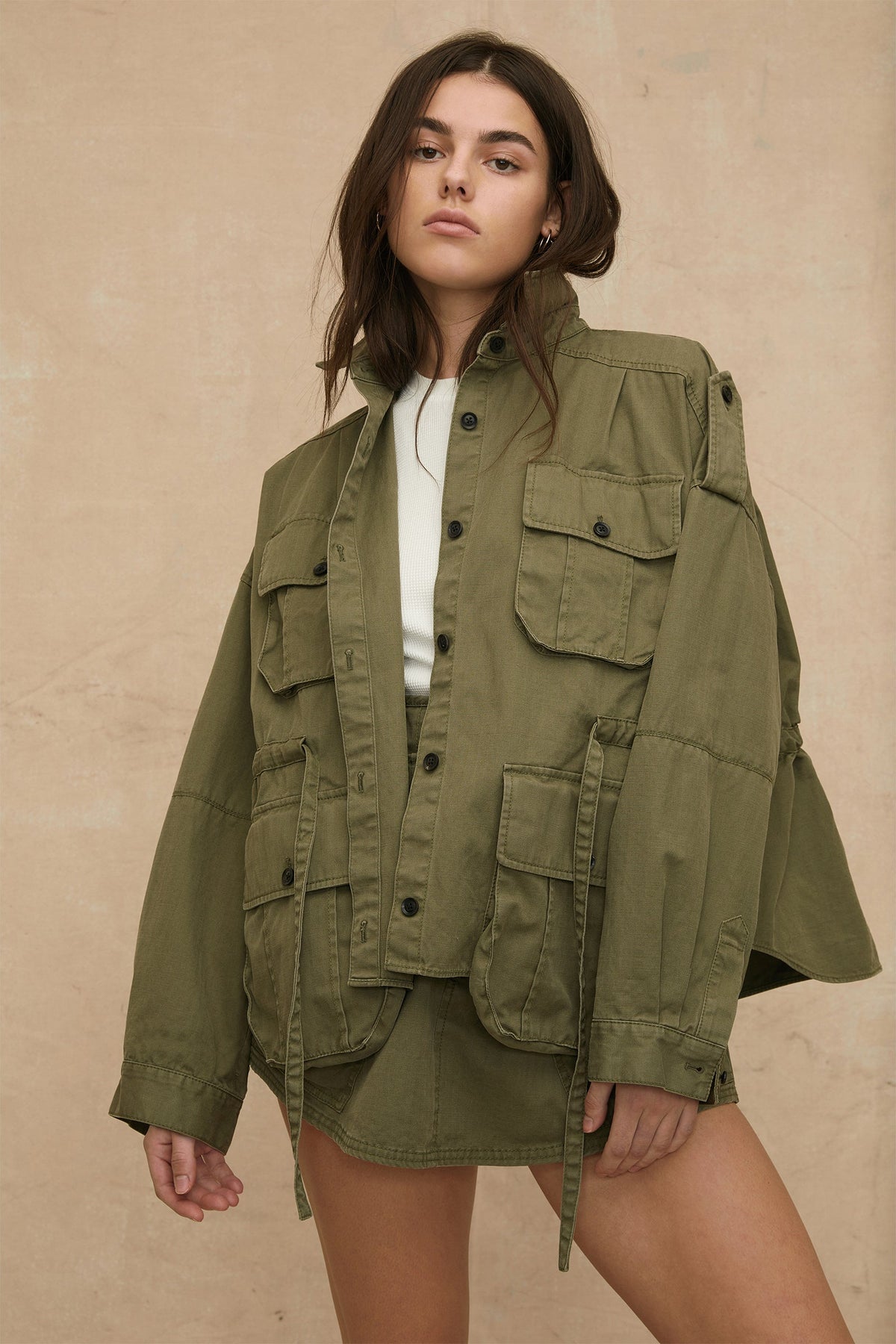 Dante Washed Canvas Cropped Utility Jacket | MARISSA WEBB