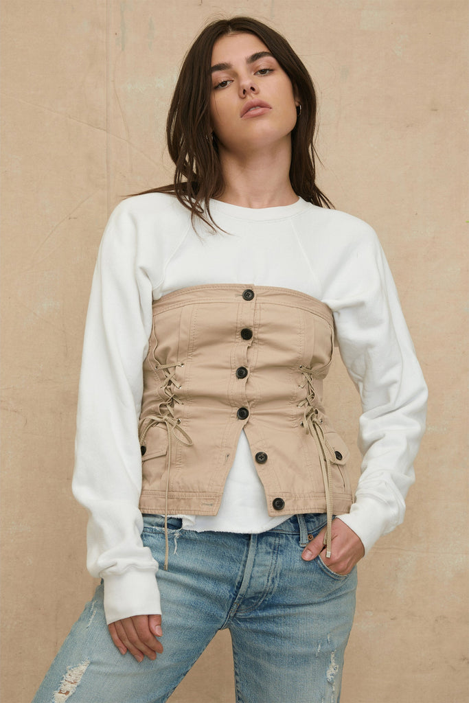 Oakley Canvas Lace Up Corset | MARISSA WEBB